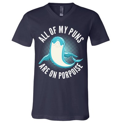 All Of My Puns Are On Porpoise V-Neck T-Shirt