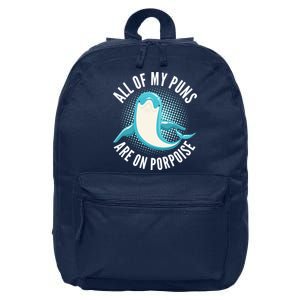 All Of My Puns Are On Porpoise 16 in Basic Backpack