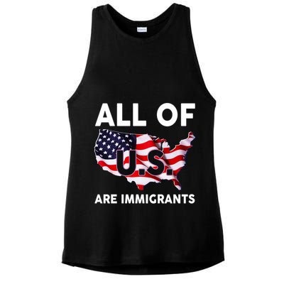 All Of Us Are Immigrants Ladies PosiCharge Tri-Blend Wicking Tank