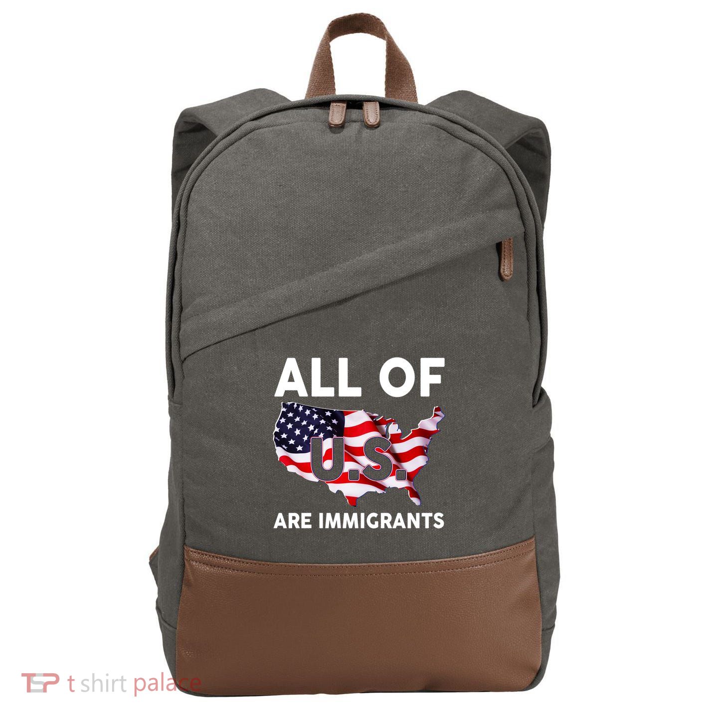All Of Us Are Immigrants Cotton Canvas Backpack