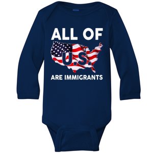 All Of Us Are Immigrants Baby Long Sleeve Bodysuit