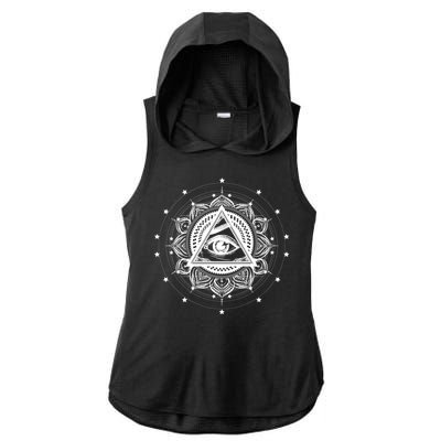 All Seeing Eye Hypnosis Psychic Ladies PosiCharge Tri-Blend Wicking Draft Hoodie Tank