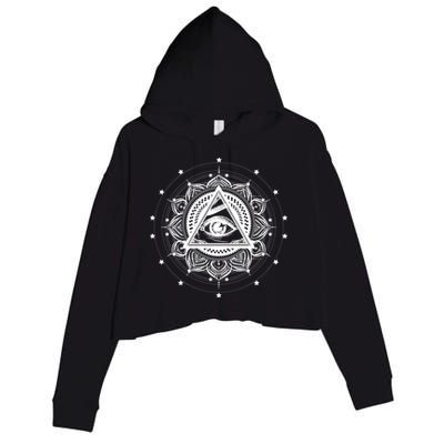 All Seeing Eye Hypnosis Psychic Crop Fleece Hoodie