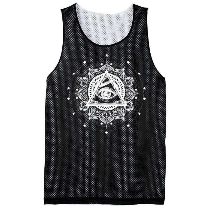 All Seeing Eye Hypnosis Psychic Mesh Reversible Basketball Jersey Tank