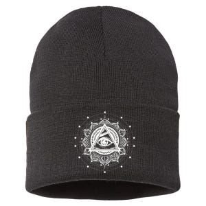 All Seeing Eye Hypnosis Psychic Sustainable Knit Beanie