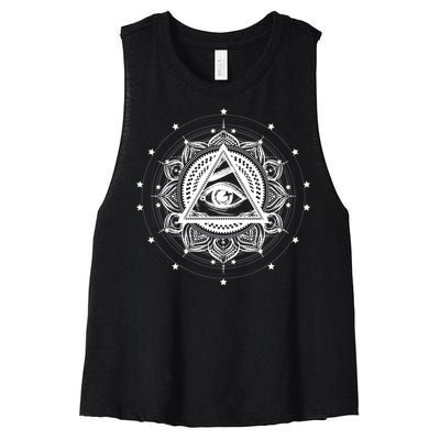 All Seeing Eye Hypnosis Psychic Women's Racerback Cropped Tank