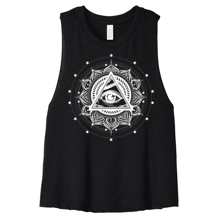 All Seeing Eye Hypnosis Psychic Women's Racerback Cropped Tank