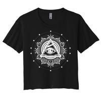 All Seeing Eye Hypnosis Psychic Women's Crop Top Tee