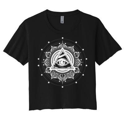 All Seeing Eye Hypnosis Psychic Women's Crop Top Tee