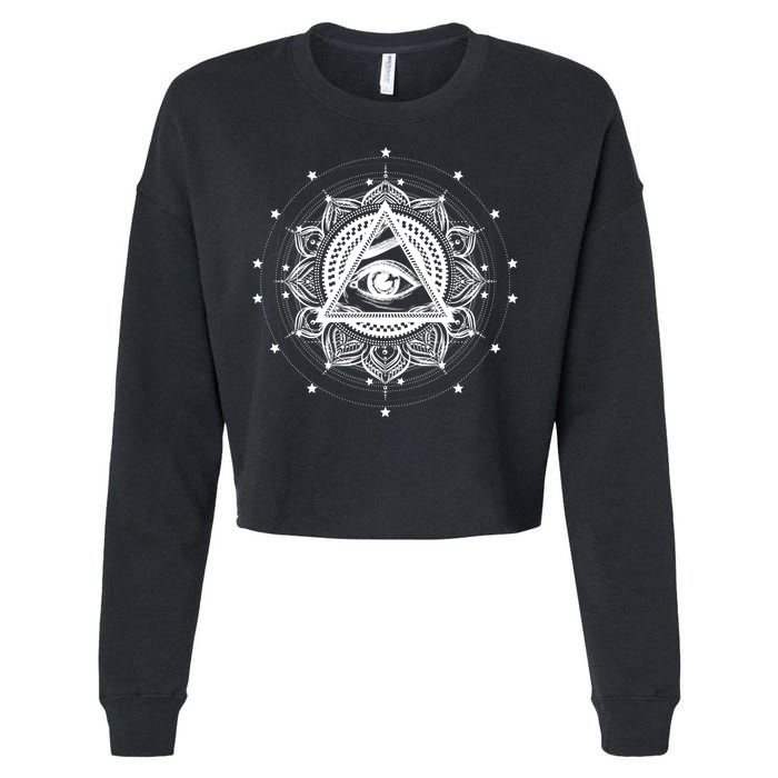 All Seeing Eye Hypnosis Psychic Cropped Pullover Crew