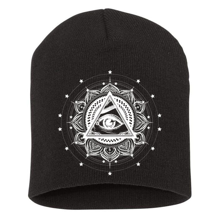 All Seeing Eye Hypnosis Psychic Short Acrylic Beanie