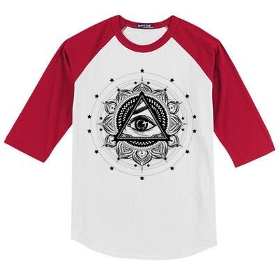 All Seeing Eye Hypnosis Psychic Kids Colorblock Raglan Jersey