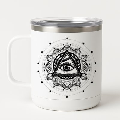 All Seeing Eye Hypnosis Psychic 12 oz Stainless Steel Tumbler Cup