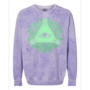 All Seeing Pyramid Eye Colorblast Crewneck Sweatshirt