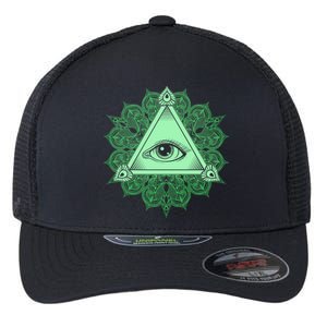 All Seeing Pyramid Eye Flexfit Unipanel Trucker Cap