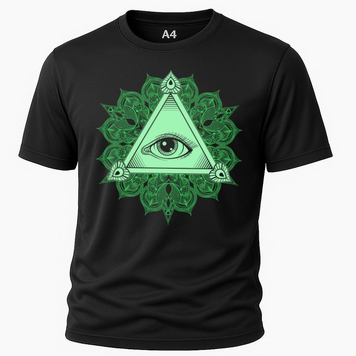 All Seeing Pyramid Eye Cooling Performance Crew T-Shirt