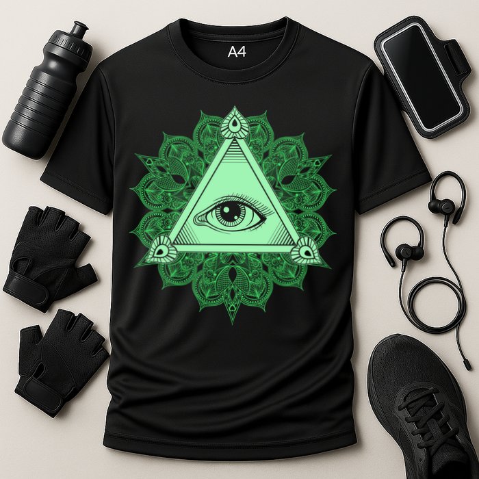 All Seeing Pyramid Eye Cooling Performance Crew T-Shirt
