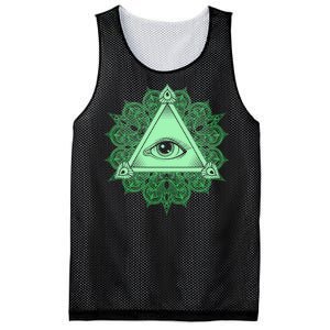 All Seeing Pyramid Eye Mesh Reversible Basketball Jersey Tank