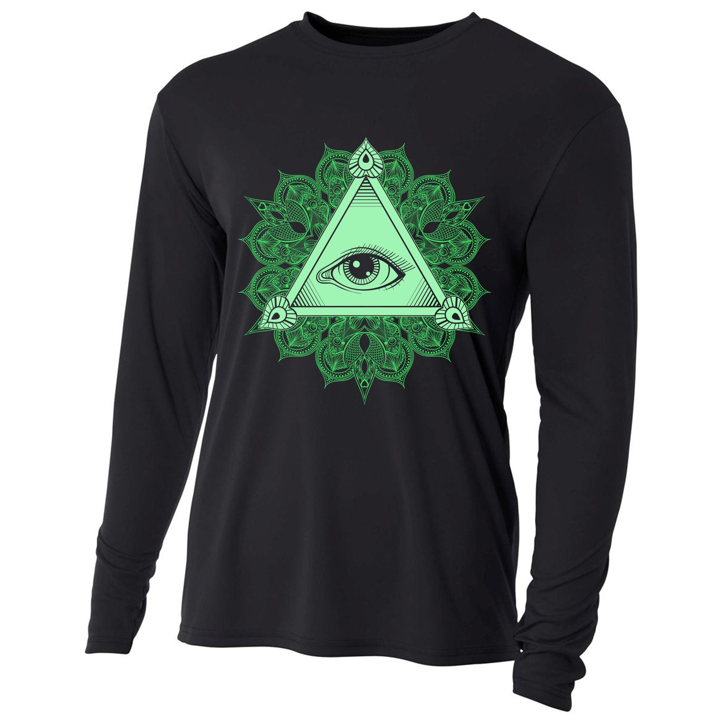All Seeing Pyramid Eye Cooling Performance Long Sleeve Crew