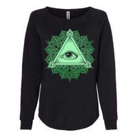 All Seeing Pyramid Eye Womens California Wash Sweatshirt