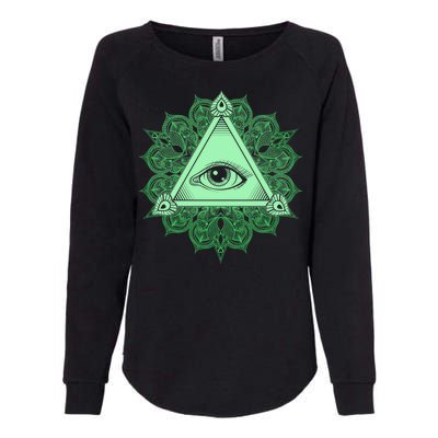 All Seeing Pyramid Eye Womens California Wash Sweatshirt