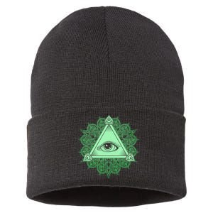 All Seeing Pyramid Eye Sustainable Knit Beanie