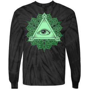 All Seeing Pyramid Eye Tie-Dye Long Sleeve Shirt