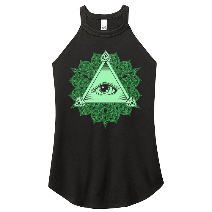 All Seeing Pyramid Eye Women's Perfect Tri Rocker Tank