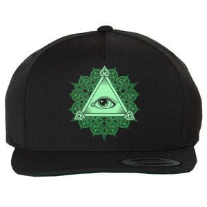 All Seeing Pyramid Eye Wool Snapback Cap