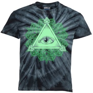 All Seeing Pyramid Eye Kids Tie-Dye T-Shirt