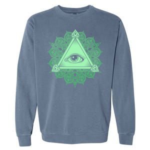 All Seeing Pyramid Eye Garment-Dyed Sweatshirt