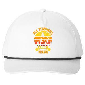 All Teachers Love Brains Snapback Five-Panel Rope Hat