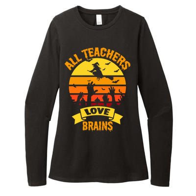 All Teachers Love Brains Womens CVC Long Sleeve Shirt