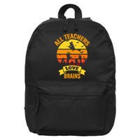 All Teachers Love Brains 16 in Basic Backpack