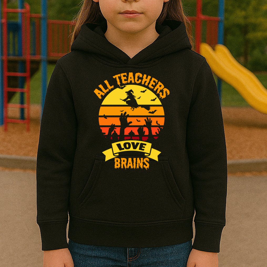 All Teachers Love Brains Kids Hoodie