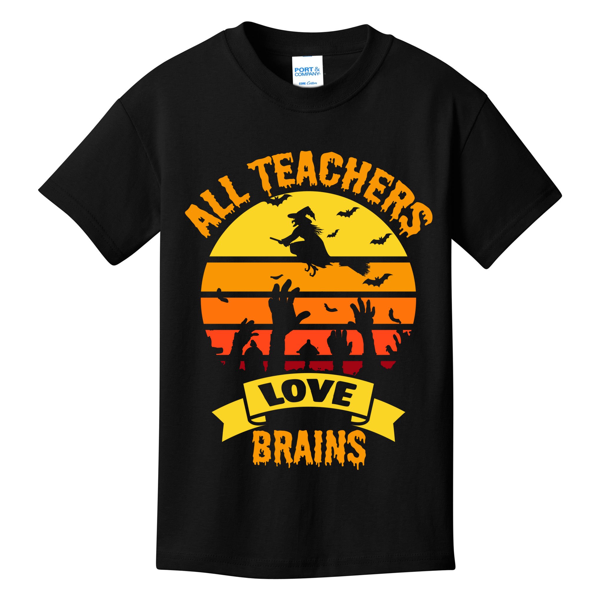 All Teachers Love Brains Kids T-Shirt
