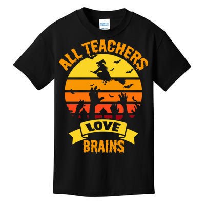 All Teachers Love Brains Kids T-Shirt