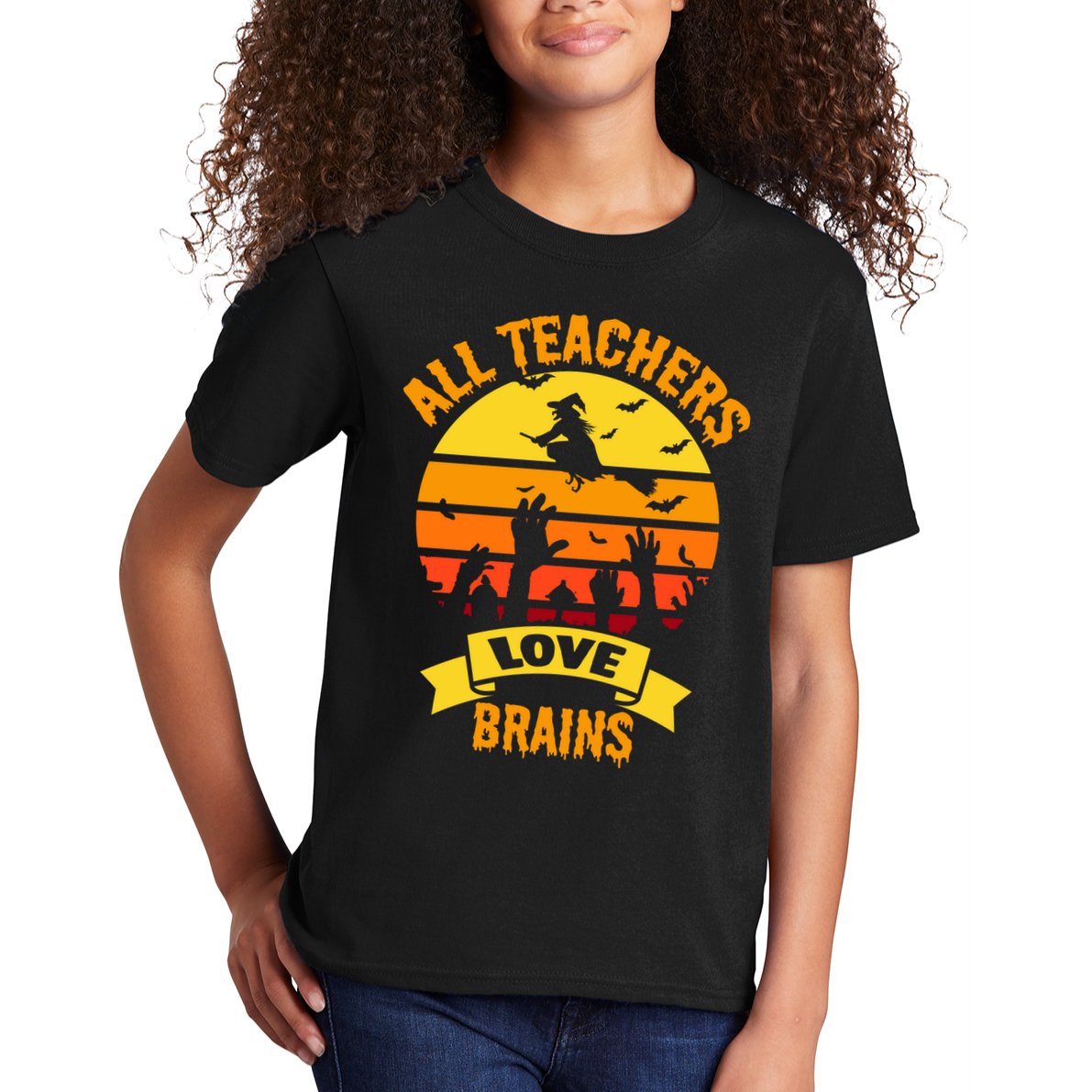 All Teachers Love Brains Kids T-Shirt
