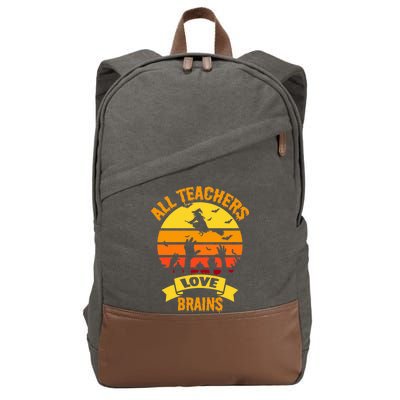 All Teachers Love Brains Cotton Canvas Backpack