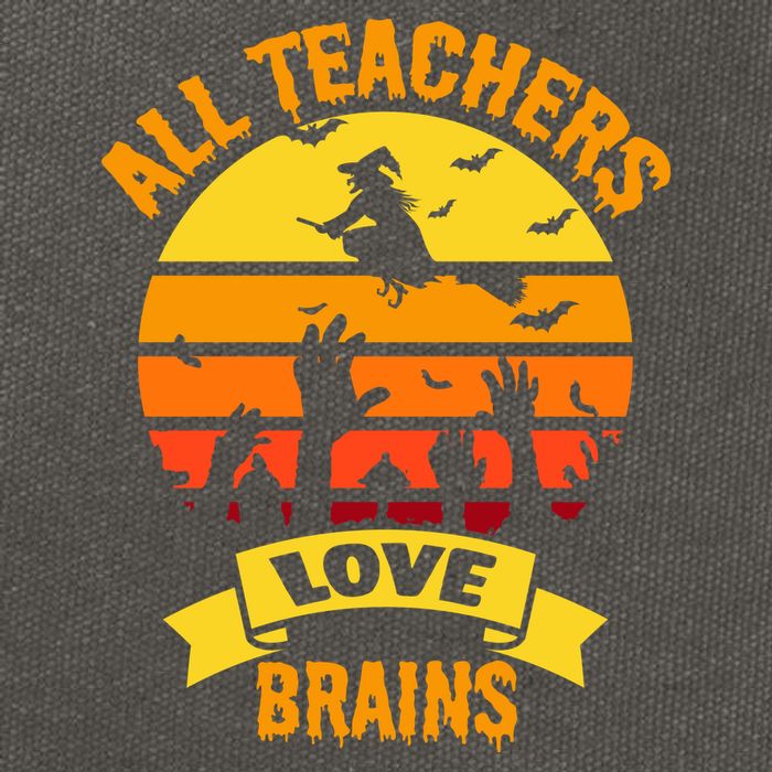 All Teachers Love Brains Cotton Canvas Backpack