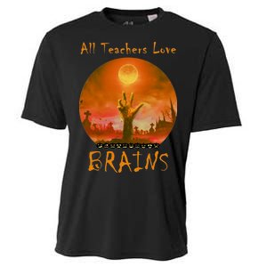 All Teachers Love Brains Zombie Cooling Performance Crew T-Shirt