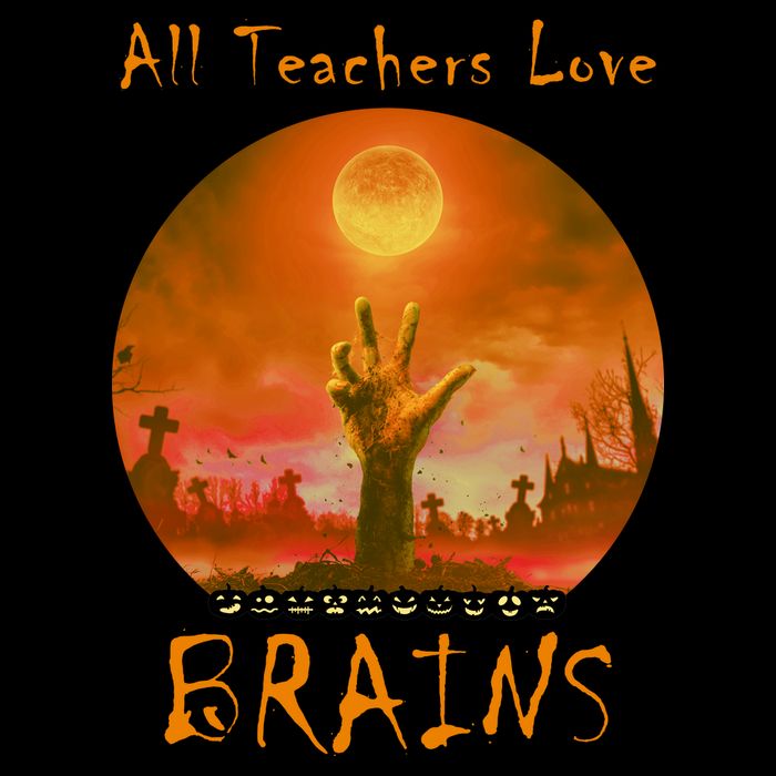 All Teachers Love Brains Zombie Cooling Performance Crew T-Shirt