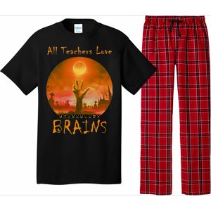 All Teachers Love Brains Zombie Pajama Set