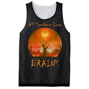 All Teachers Love Brains Zombie Mesh Reversible Basketball Jersey Tank