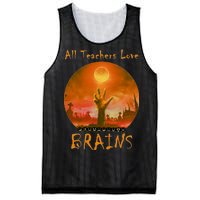 All Teachers Love Brains Zombie Mesh Reversible Basketball Jersey Tank