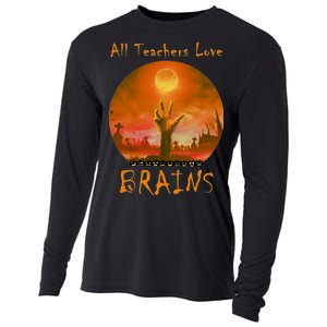 All Teachers Love Brains Zombie Cooling Performance Long Sleeve Crew