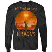 All Teachers Love Brains Zombie Tie-Dye Long Sleeve Shirt