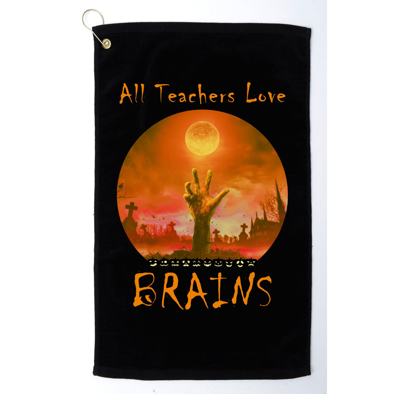 All Teachers Love Brains Zombie Golf Towel