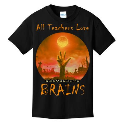 All Teachers Love Brains Zombie Kids T-Shirt