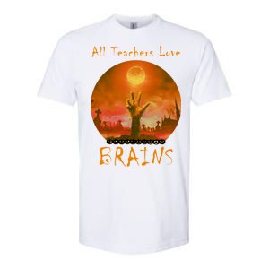 All Teachers Love Brains Zombie Softstyle CVC T-Shirt